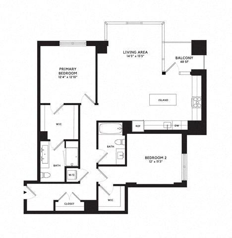 Floor plan layout diagram for 2P