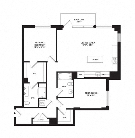 Floor plan layout diagram for 2R