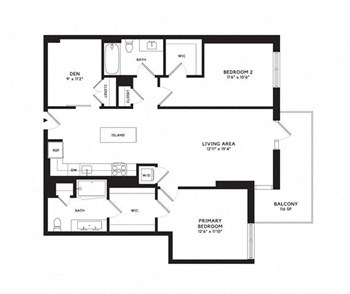 2T w/ Balcony floor plan