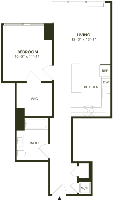 Floor plan layout diagram for 1D