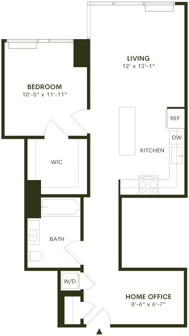 Floor plan layout diagram for 1G