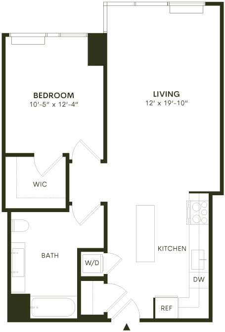 Floor plan layout diagram for 1H