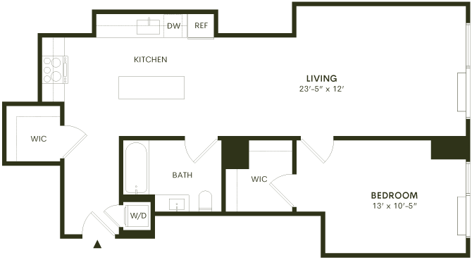 Floor plan layout diagram for 1J