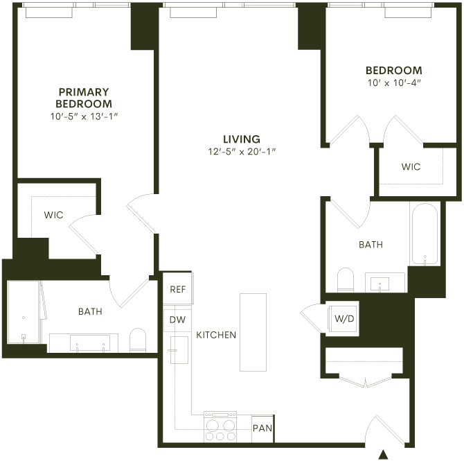 Floor plan layout diagram for 2C