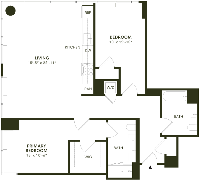 Floor plan layout diagram for 2E