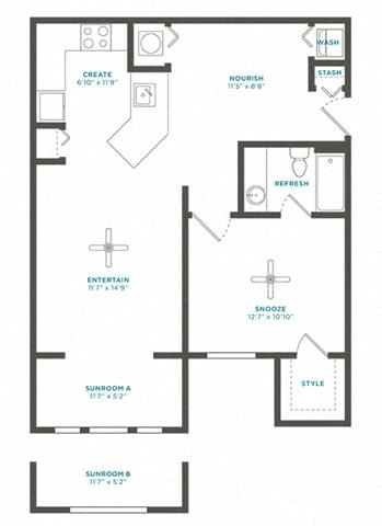 Floor plan layout diagram for 1A