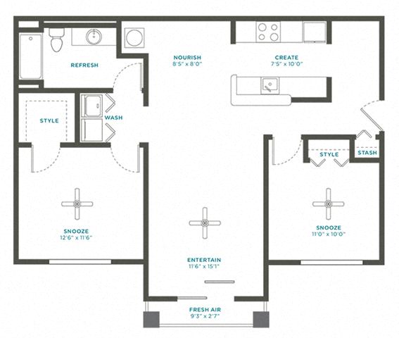 Floor plan layout diagram for 2A