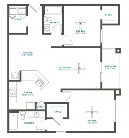 Floor plan layout diagram for 2C Renovation 2