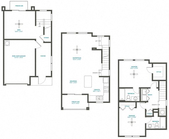 Floor plan layout diagram for 2G Den Townhome Renovation 2
