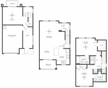 2G Den Townhome Renovation 2 floor plan