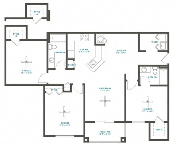 Floor plan layout diagram for 3A Renovation 4