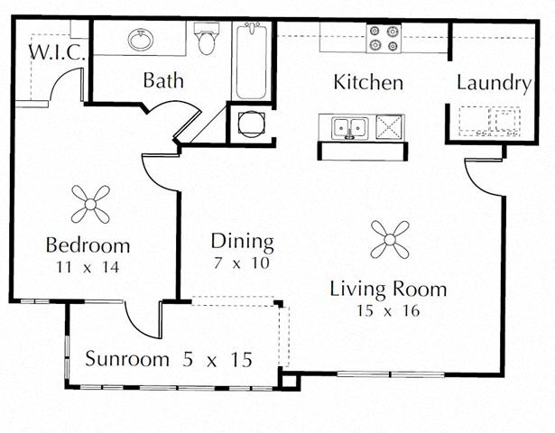 Floor plan layout diagram for 1A