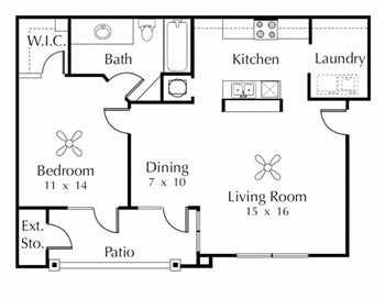 1B floor plan