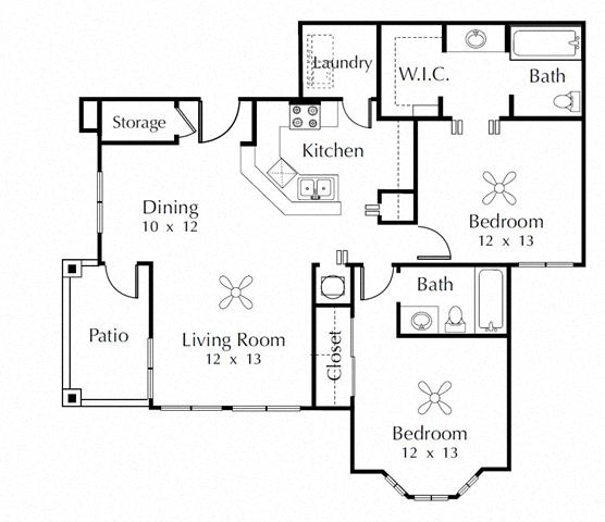 Floor plan layout diagram for 2A