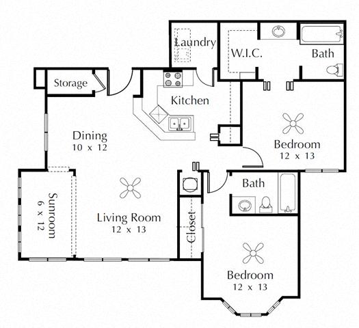 Floor plan layout diagram for 2B Renovation 4