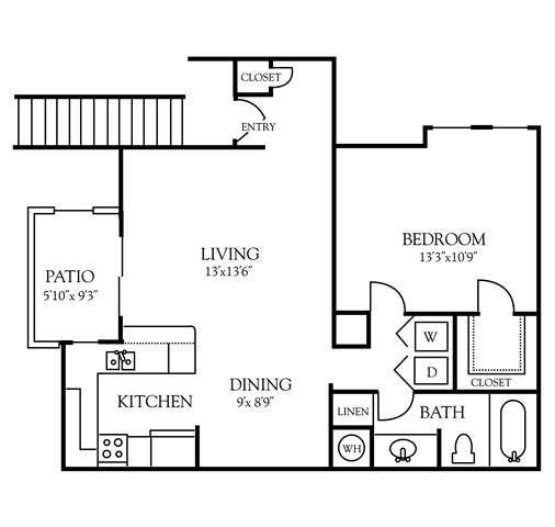 Floor plan layout diagram for 1A