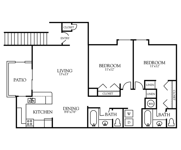 Floor plan layout diagram for 2A