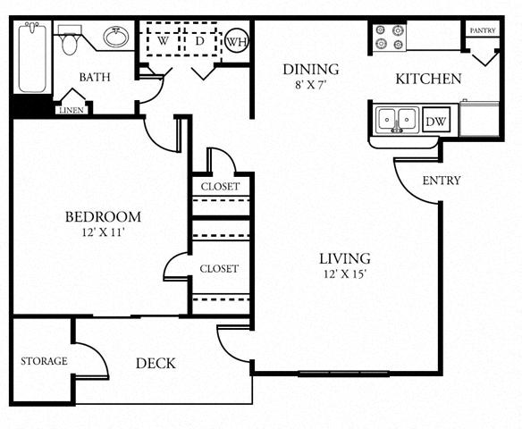 Floor plan layout diagram for 1B
