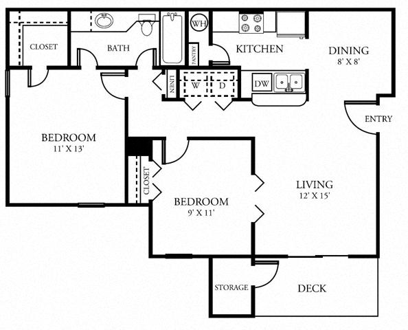 Floor plan layout diagram for 2A