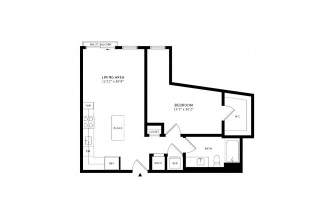 Floor plan layout diagram for 1R w/ Balcony