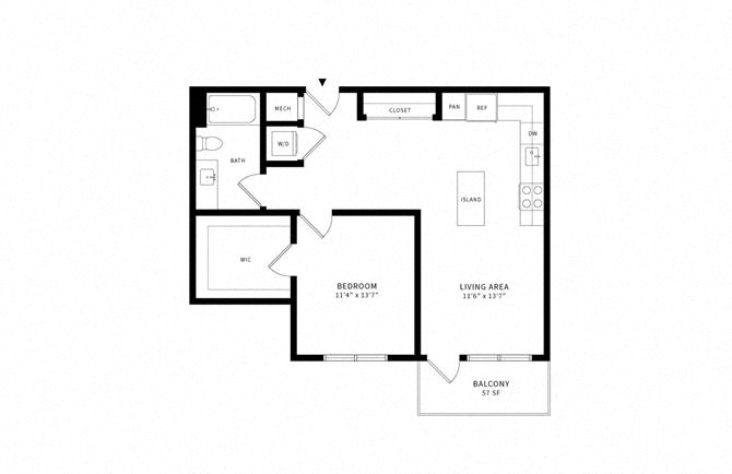 Floor plan layout diagram for 1U