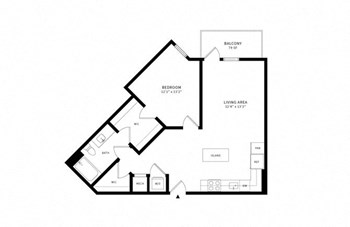 1X w/ Balcony floor plan