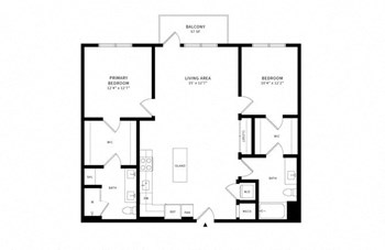 2B w/ Balcony floor plan