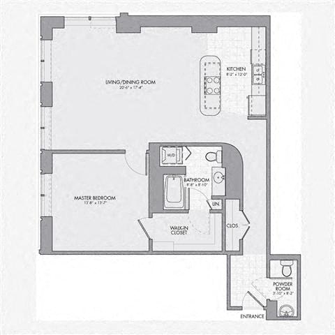 Floor plan layout diagram for 1Q