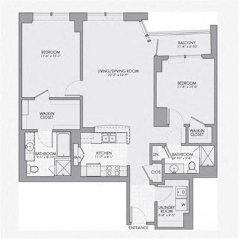 2G w/ Balcony floor plan