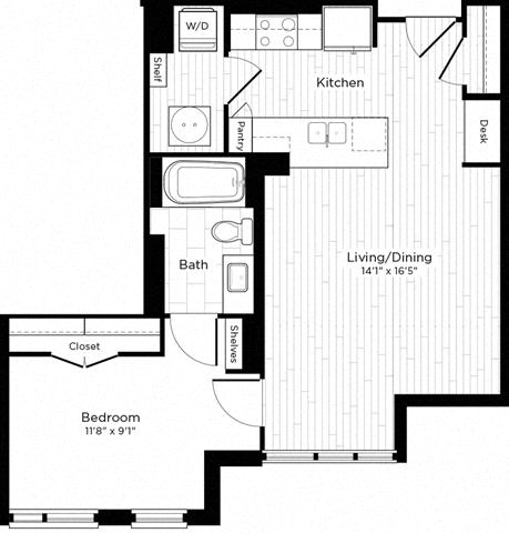 Floor plan layout diagram for 1C