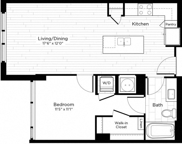 Floor plan layout diagram for 1F-S (Affordable Housing)
