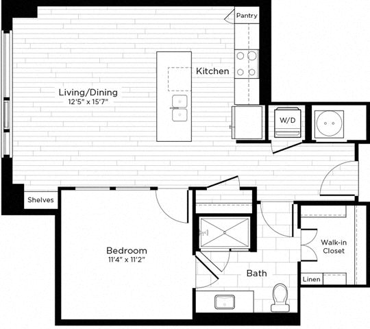 Floor plan layout diagram for 1N