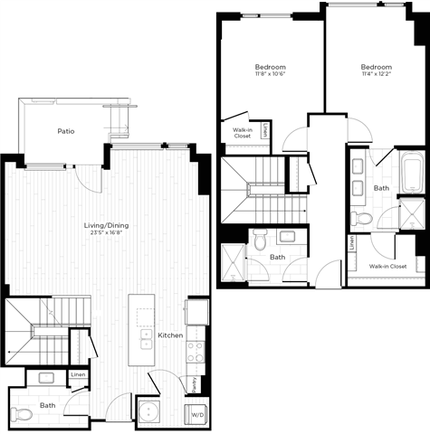 Floor plan layout diagram for 2AB