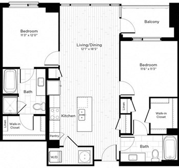 2F w/ Balcony floor plan