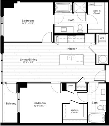 2G-G w/ Balcony (Affordable Housing) floor plan