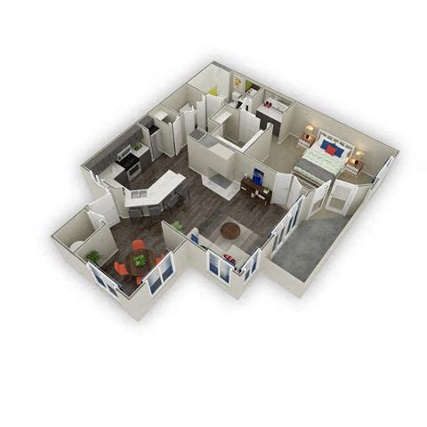 Floor plan layout diagram for 1B Renovation 3