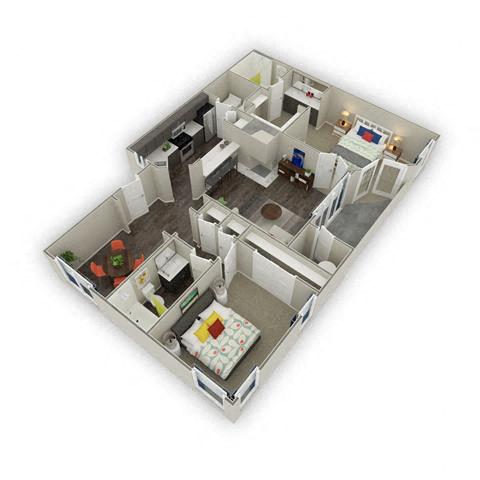 Floor plan layout diagram for 2B