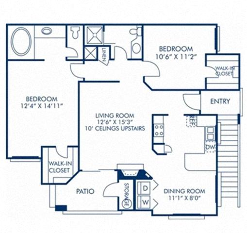 Floor plan layout diagram for 2A