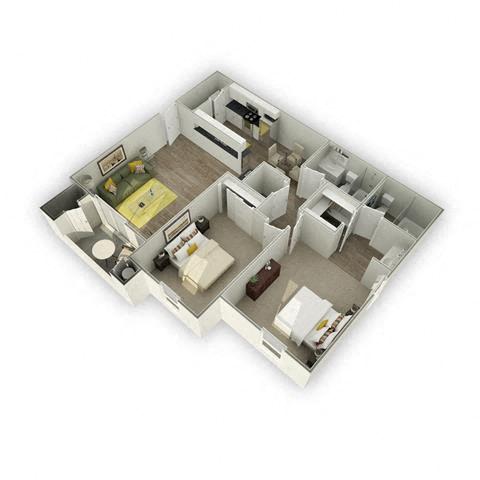 Floor plan layout diagram for 2B Renovation 3