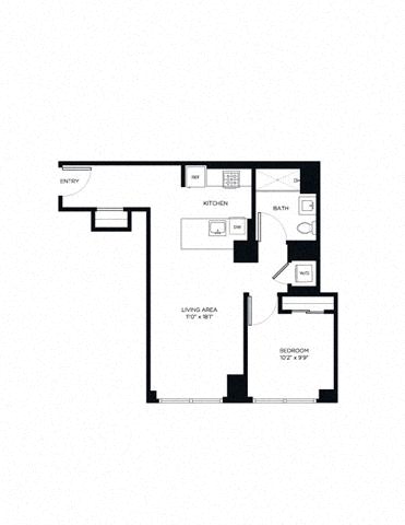 Floor plan layout diagram for 1H