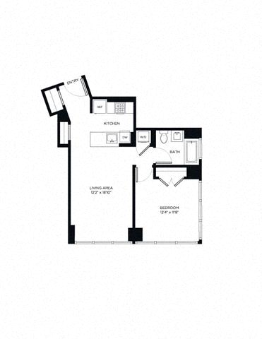 Floor plan layout diagram for 1T