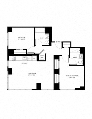 Floor plan layout diagram for 2H