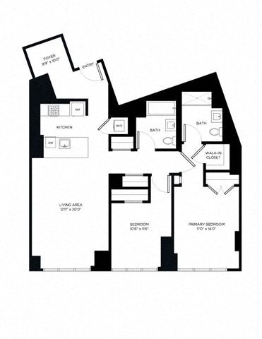 Floor plan layout diagram for 2S Den