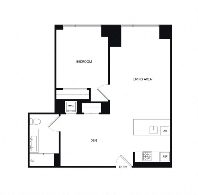 Floor plan layout diagram for 1AY den