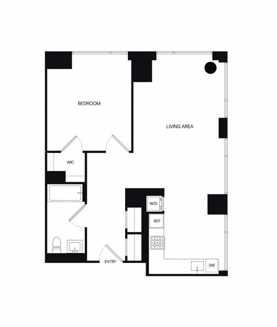 Floor plan layout diagram for 1BA