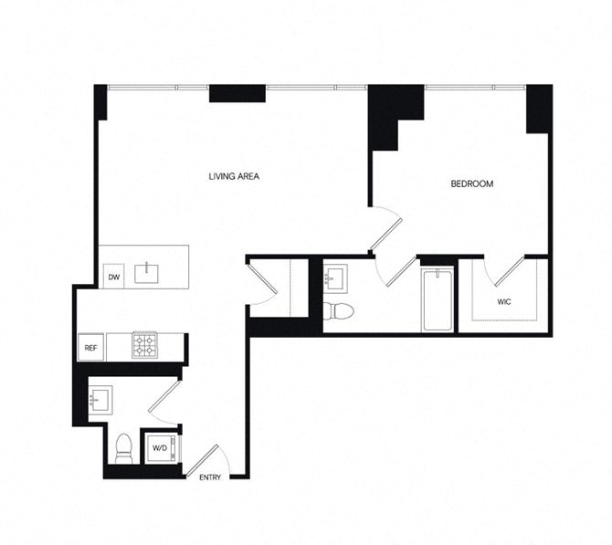 Floor plan layout diagram for 1BG