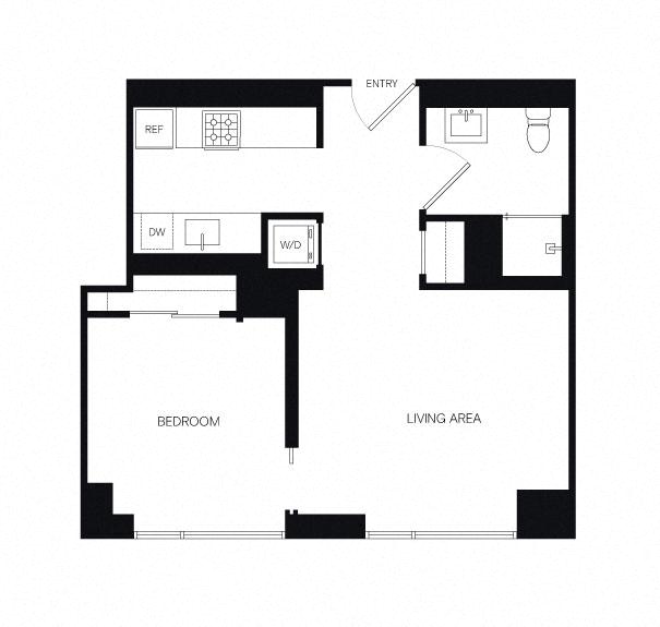 Floor plan layout diagram for 1D Penthouse