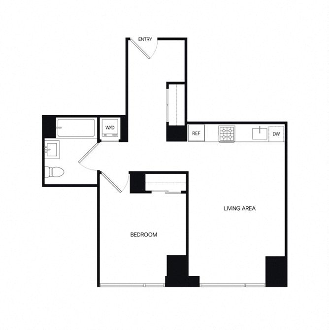 Floor plan layout diagram for 1H Penthouse