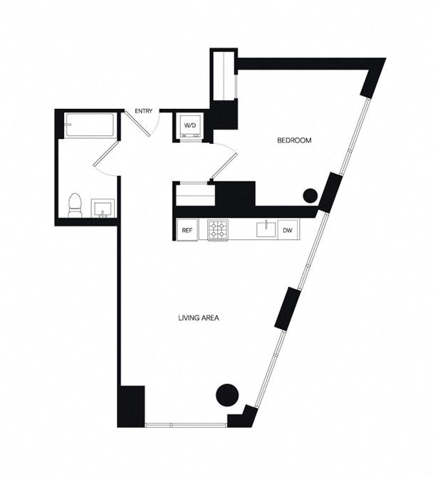 Floor plan layout diagram for 1T