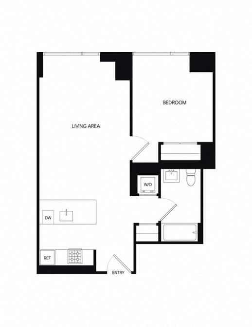 Floor plan layout diagram for 1W